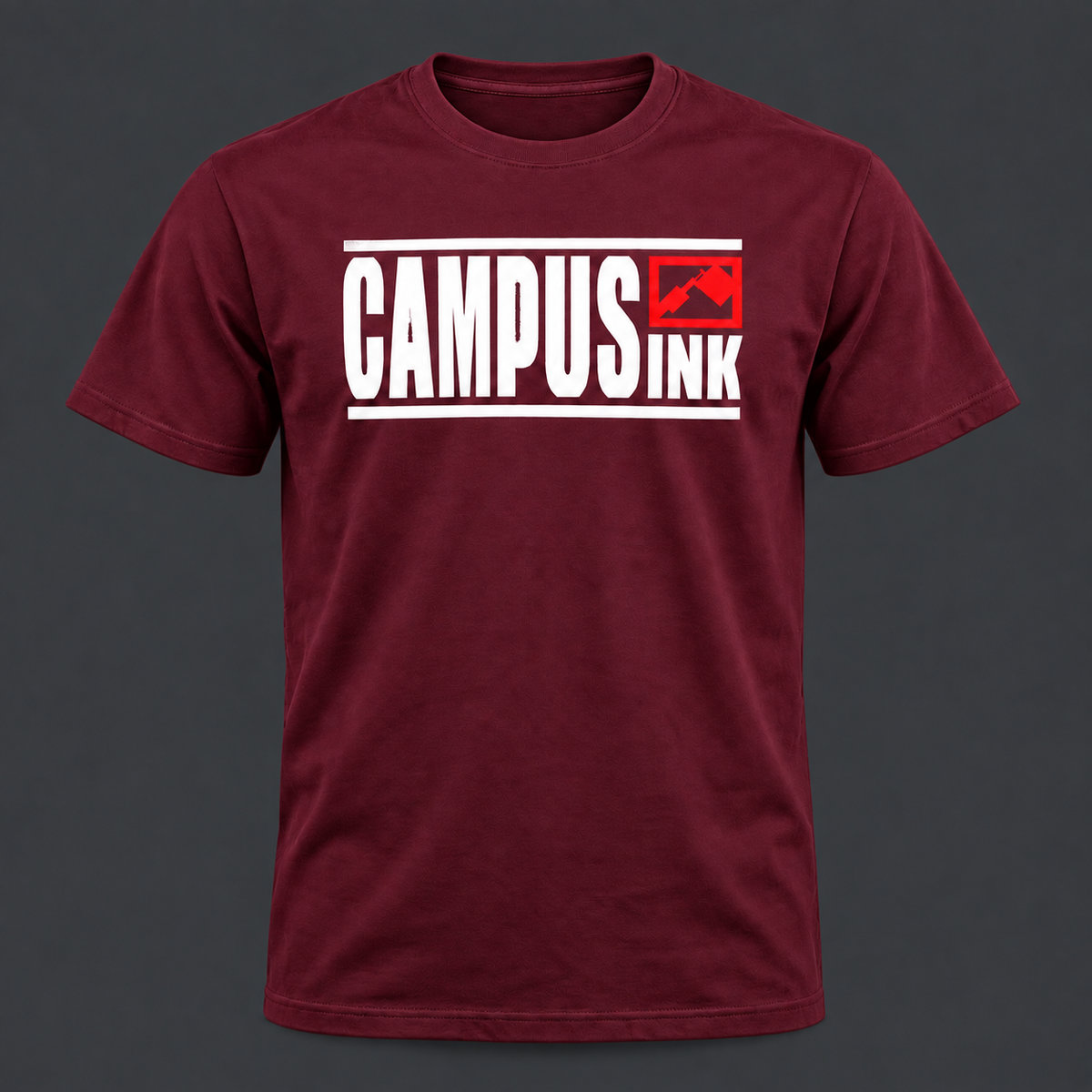 Bordeauxfarbenes Campus Ink Unisex-Shirt